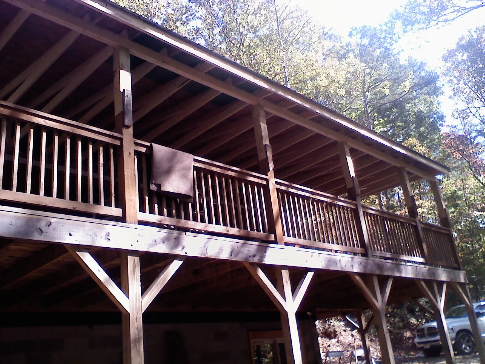 Timber framing under a new elevated porch and deck — Roof Leak Repair in Rush City by Roofing Brothers
